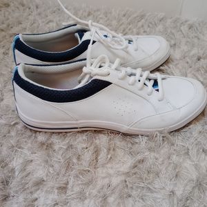 Keds Rebellion Women’s Size  Shoes Sneakers White Navy Blue Leather Mesh